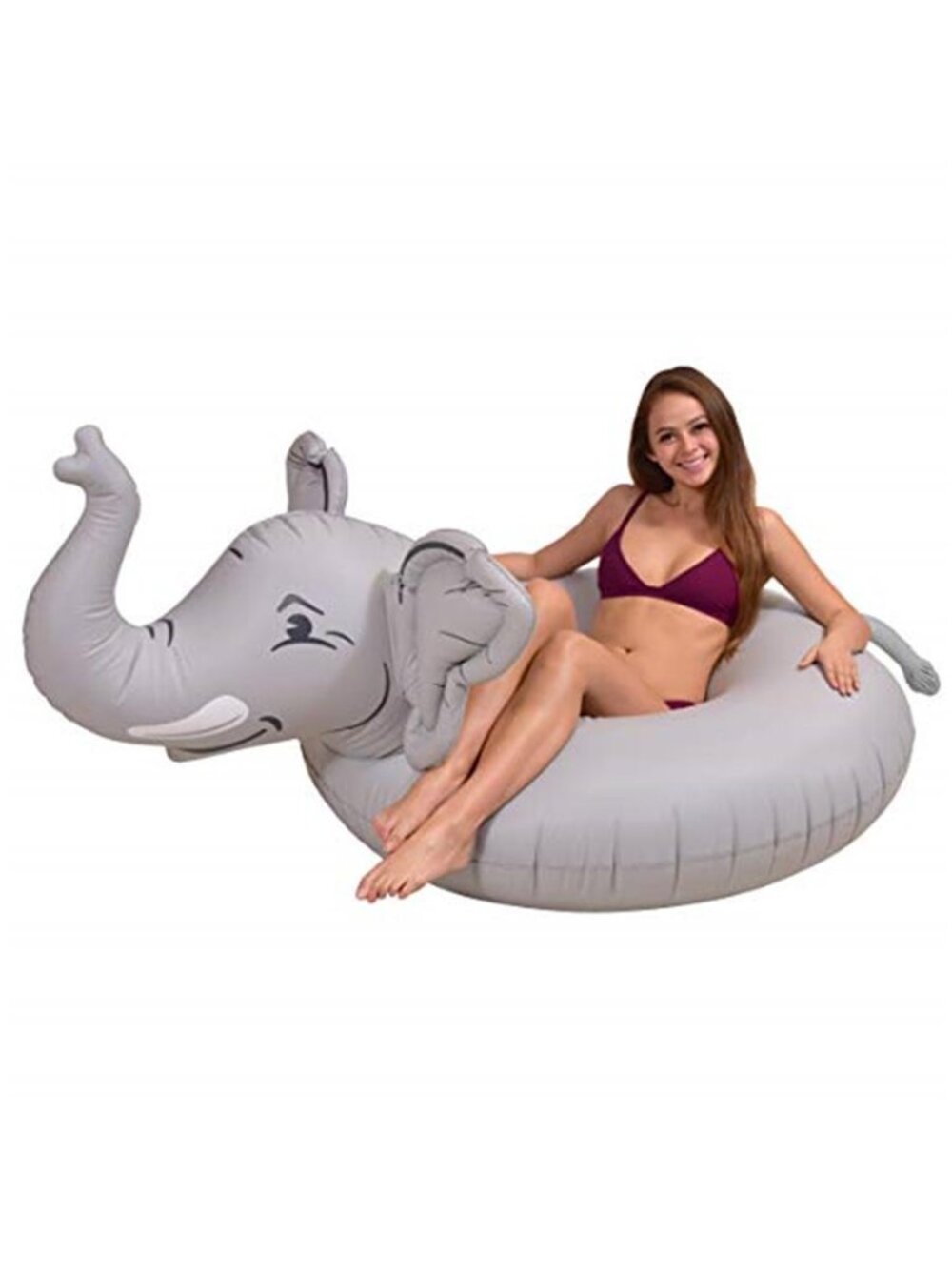 Inflatable Elephant Pool Float Party Tube 4ft Heavy Duty Vinyl Pool Lounger